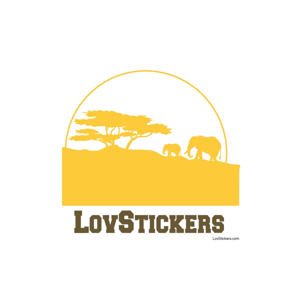 Stickers Paysage Africain Savane - Décoration intérieur en Vinyle - Nombreux coloris