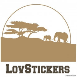 Stickers Paysage Africain Savane - Décoration intérieur en Vinyle - Nombreux coloris