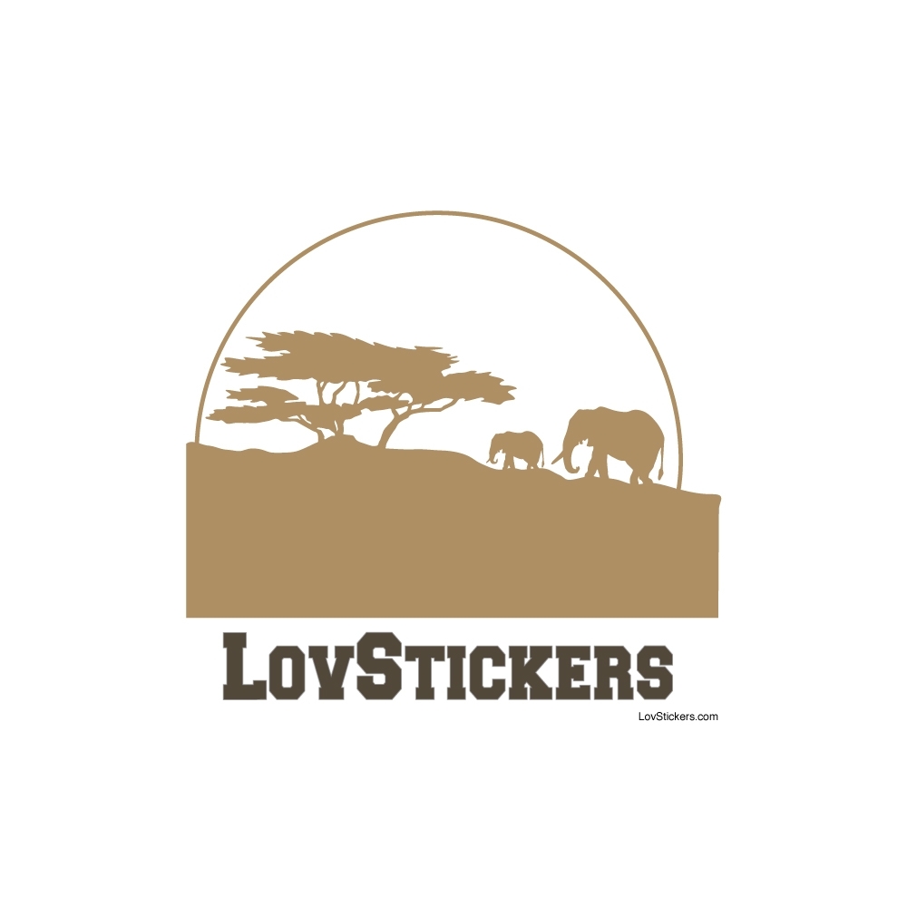 Stickers Paysage Africain Savane - Décoration intérieur en Vinyle - Nombreux coloris