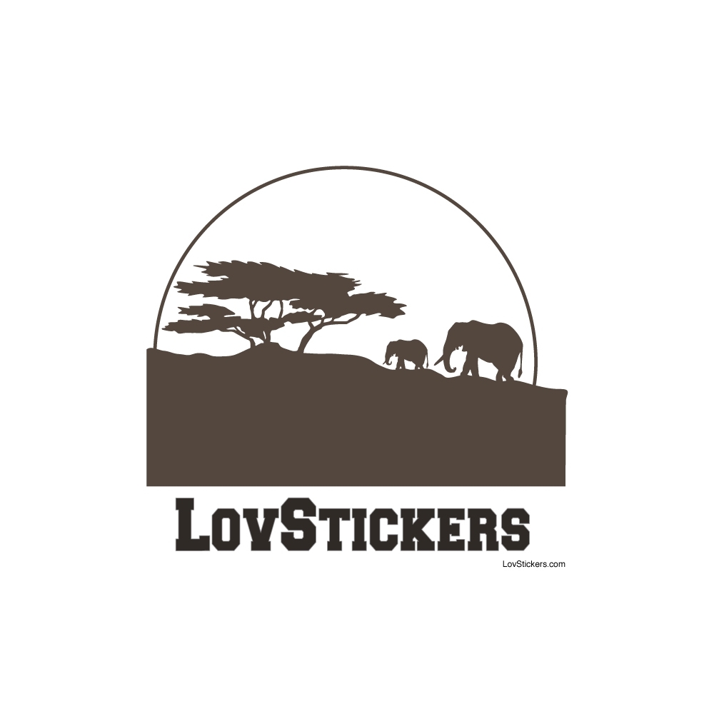 Stickers Paysage Africain Savane - Décoration intérieur en Vinyle - Nombreux coloris