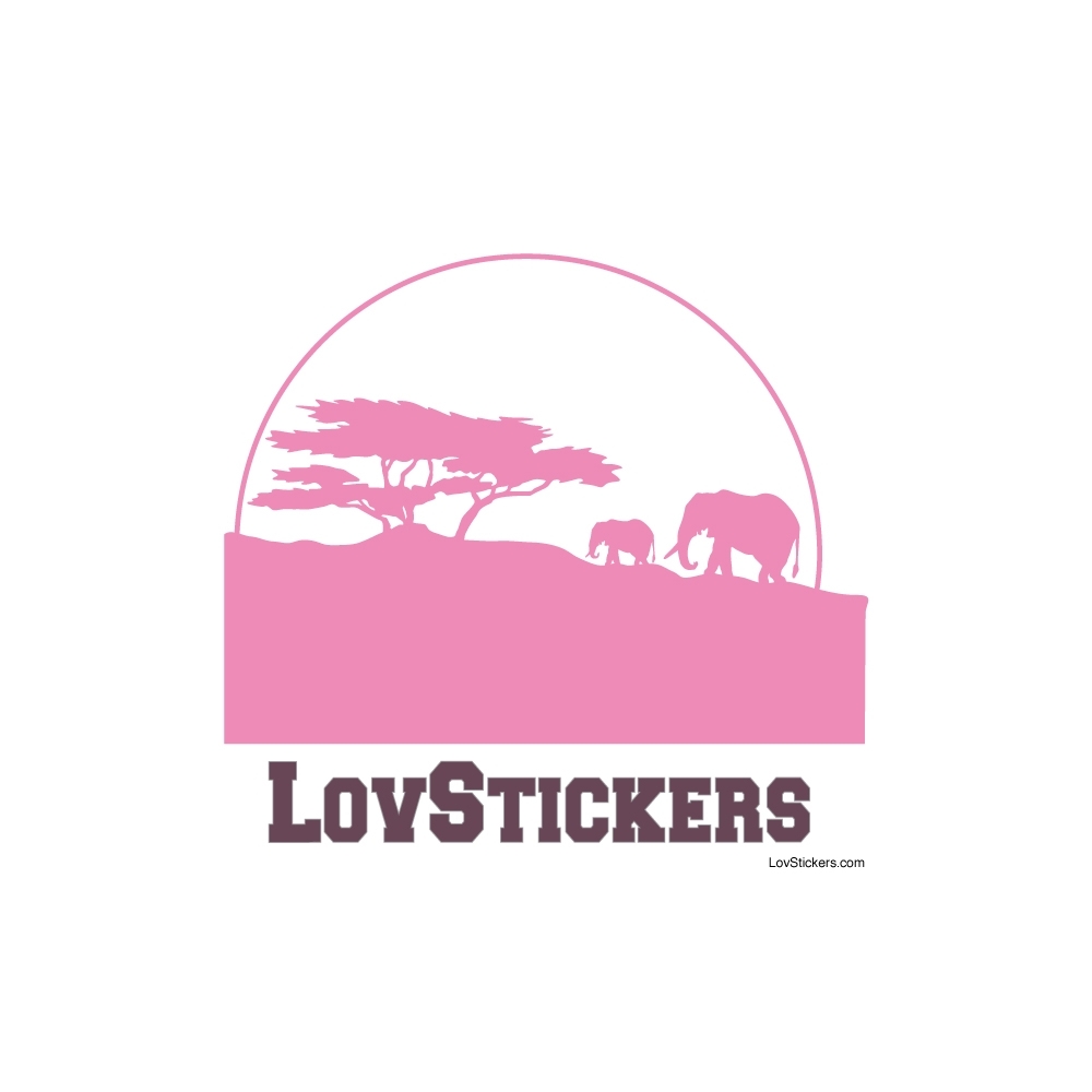 Stickers Paysage Africain Savane - Décoration intérieur en Vinyle - Nombreux coloris