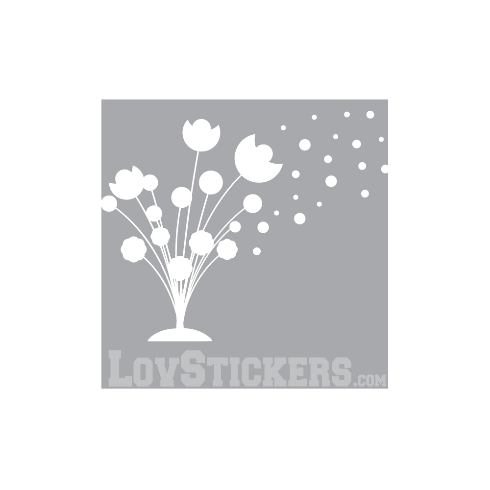 Sticker Bouquet de Fleurs - Abstrait - Décoration intérieur en Vinyle - Nombreux coloris