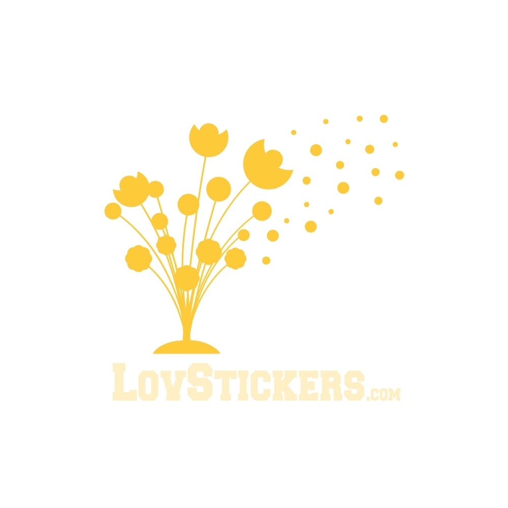Sticker Bouquet de Fleurs - Abstrait - Décoration intérieur en Vinyle - Nombreux coloris