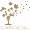 Sticker Bouquet de Fleurs - Abstrait - Décoration intérieur en Vinyle - Nombreux coloris