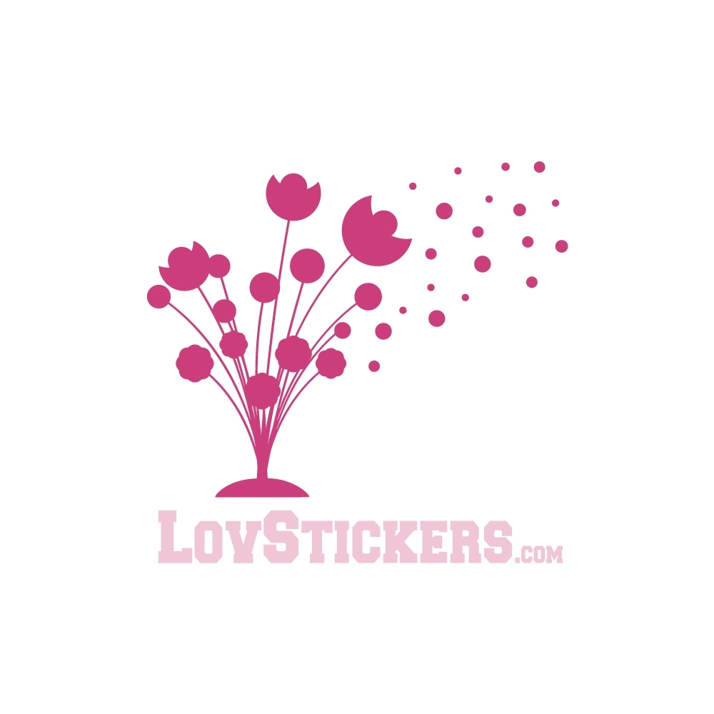 Sticker Bouquet de Fleurs - Abstrait - Décoration intérieur en Vinyle - Nombreux coloris