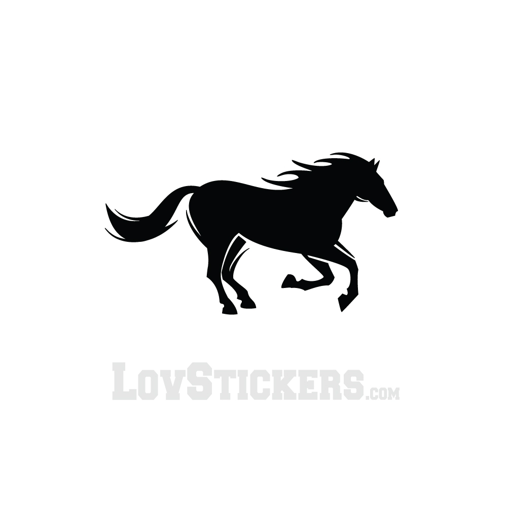 Sticker Cheval - Décoration intérieur en Vinyle - Nombreux coloris  Couleur Interieur Noir Orientation - Sens Normal Taille Small Medium Large  X-Small