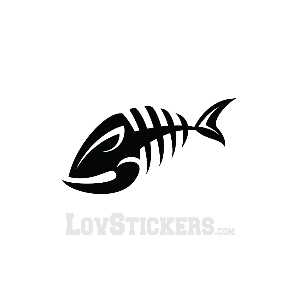 Gloomis squelette poisson Sea Life Stencil Fun pare-chocs Fenêtre Vinyle Décor autocollant