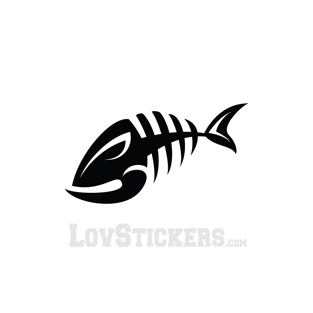 Sticker Poisson Squelette - Décoration intérieur en Vinyle - Nombreux coloris