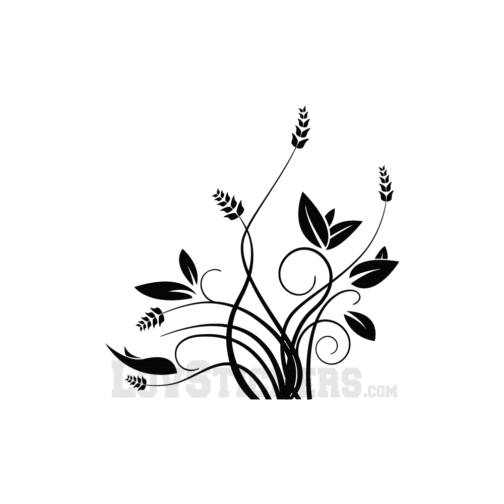 Sticker Bouquet de Fleurs - Abstrait - Décoration intérieur en Couleur  Interieur Noir Orientation - Sens Normal Taille Small Medium Large Small
