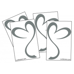 4 Stickers Coeur  - Autocollant de Decoration pour auto voiture