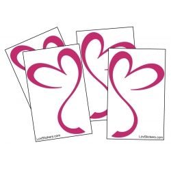 4 Stickers Coeur  - Autocollant de Decoration pour auto voiture