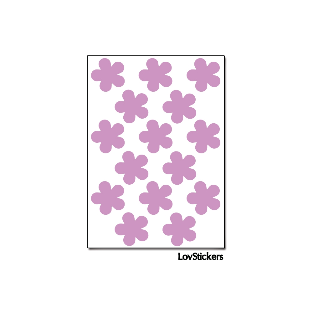 120 Stickers Fleur 1,8cm - Décoration Gommette Loisirs - Vinyle Repositionnable