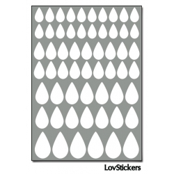 464 Stickers Goutte d'eau mixte - Décoration Gommette Loisirs - Vinyle Repositionnable