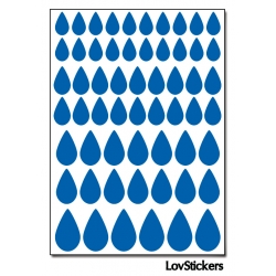 464 Stickers Goutte d'eau mixte - Décoration Gommette Loisirs - Vinyle Repositionnable