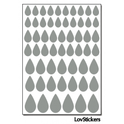 464 Stickers Goutte d'eau mixte - Décoration Gommette Loisirs - Vinyle Repositionnable