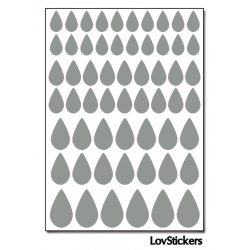 464 Stickers Goutte d'eau mixte - Décoration Gommette Loisirs - Vinyle Repositionnable