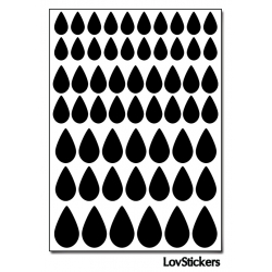 464 Stickers Goutte d'eau mixte - Décoration Gommette Loisirs - Vinyle Repositionnable