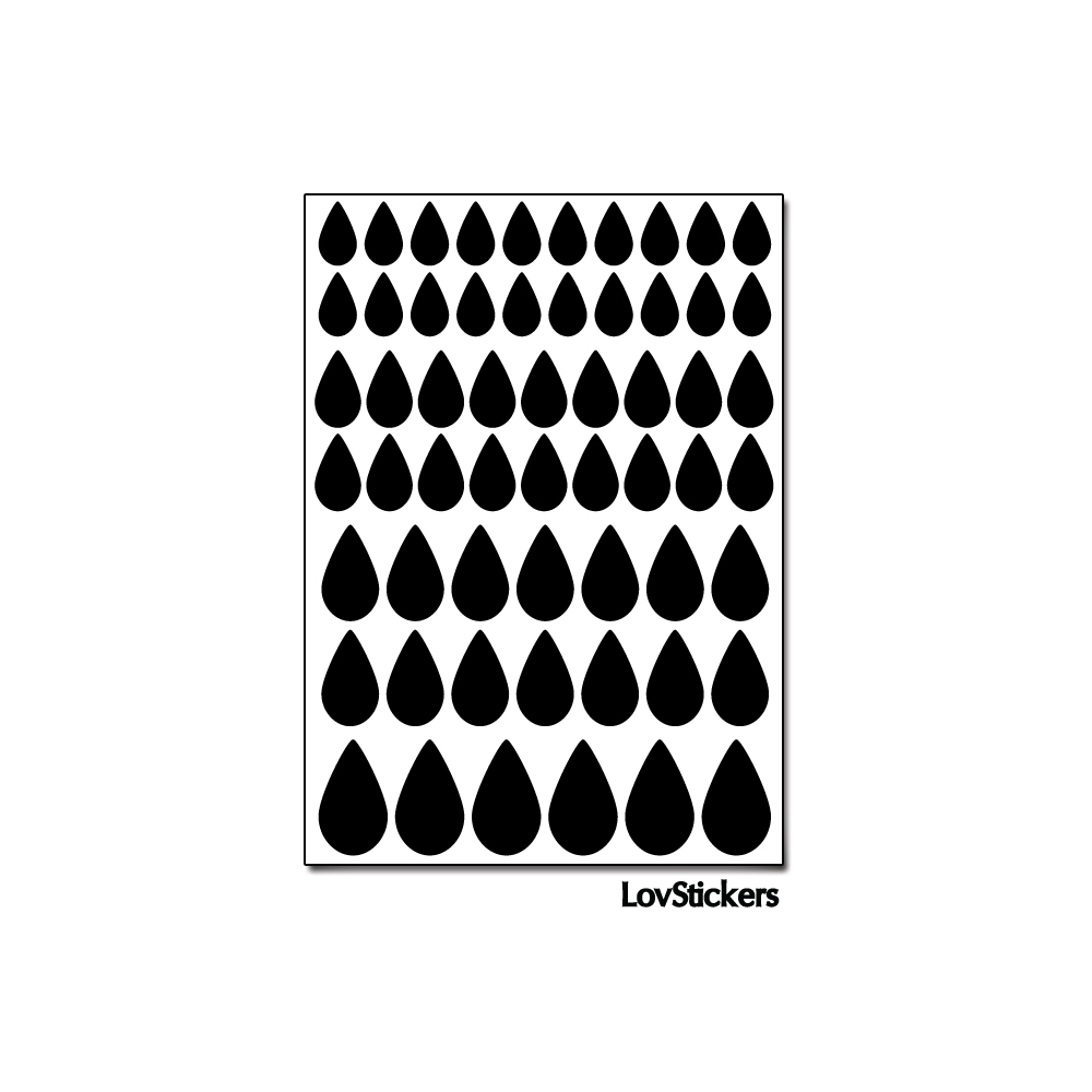 464 Stickers Goutte d'eau mixte - Décoration Gommette Loisirs - Vinyle Repositionnable 464 Stickers Goutte d'eau mixte - Décoration Gommette Loisirs - Vinyle Repositionnable
