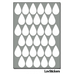 264 Stickers Goutte d'eau 1,8cm - Décoration Gommette Loisirs - Vinyle Repositionnable