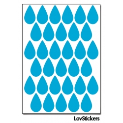 264 Stickers Goutte d'eau 1,8cm - Décoration Gommette Loisirs - Vinyle Repositionnable