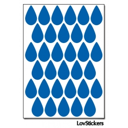 264 Stickers Goutte d'eau 1,8cm - Décoration Gommette Loisirs - Vinyle Repositionnable