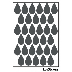 264 Stickers Goutte d'eau 1,8cm - Décoration Gommette Loisirs - Vinyle Repositionnable