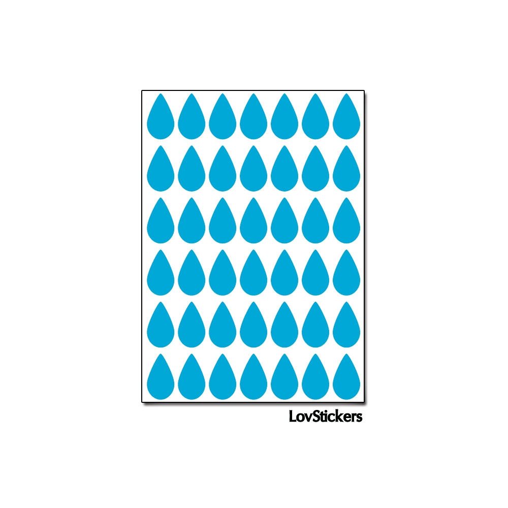 336 Stickers Goutte d'eau 1,5cm - Décoration Gommette Loisirs - Vinyle Repositionnable