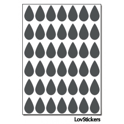 336 Stickers Goutte d'eau 1,5cm - Décoration Gommette Loisirs - Vinyle Repositionnable