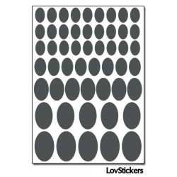 416 Stickers Ovale Mixte - Décoration Gommette Loisirs - Vinyle Repositionnable