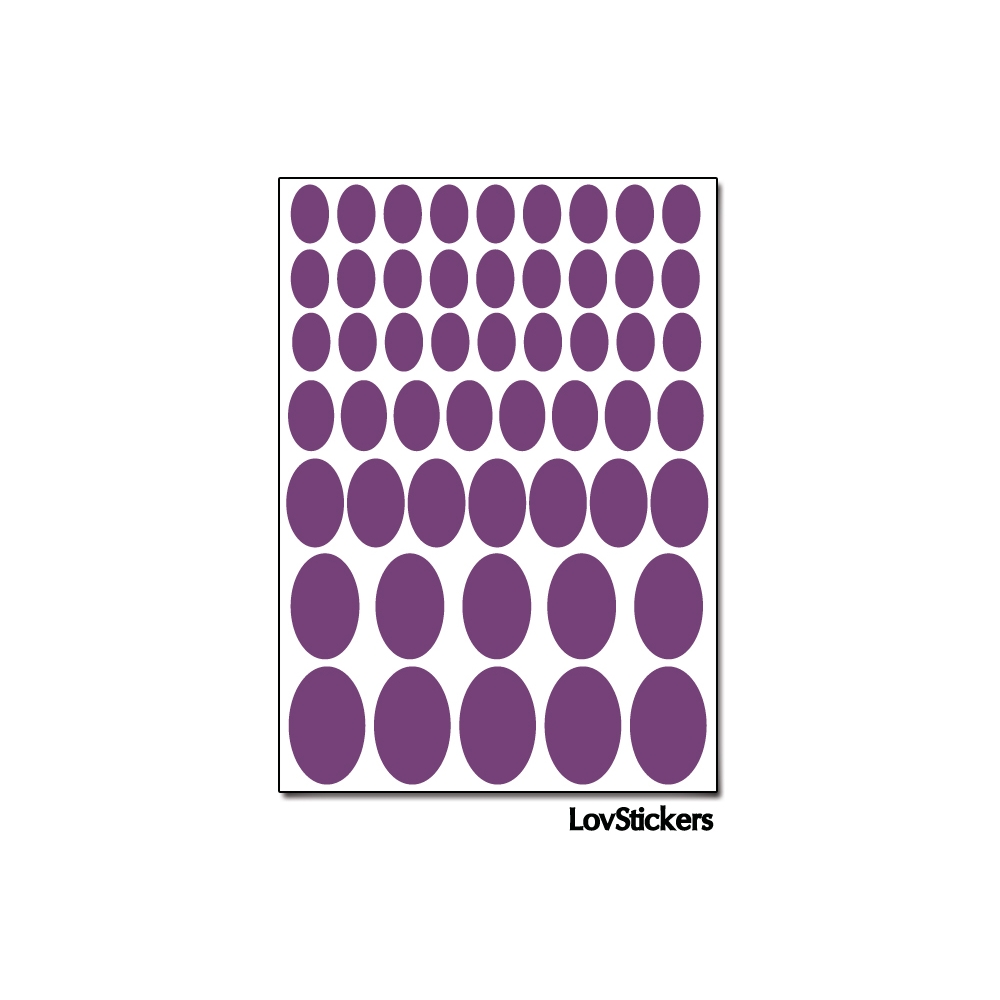 416 Stickers Ovale Mixte - Décoration Gommette Loisirs - Vinyle Repositionnable