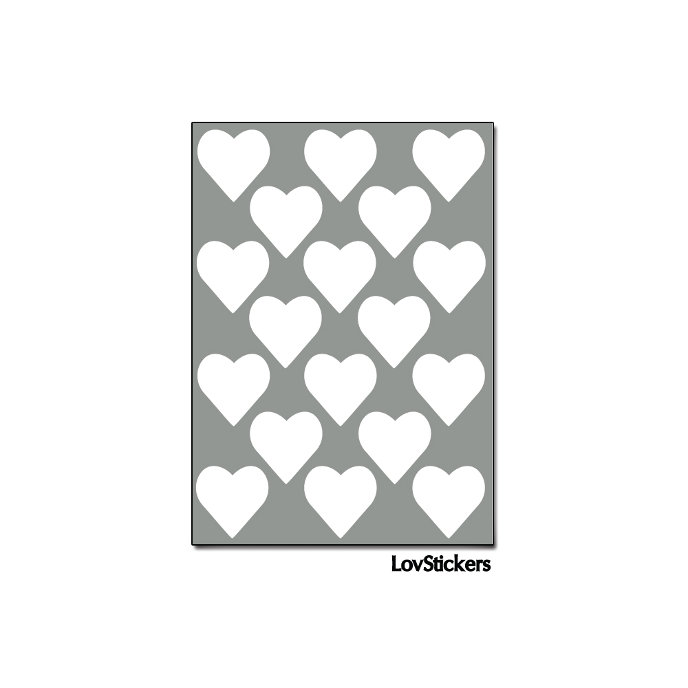 144 Stickers Coeur 1,8cm - Décoration Gommette Loisirs - Vinyle Repositionnable