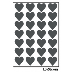 224 Stickers Coeur 1,5cm - Décoration Gommette Loisirs - Vinyle Repositionnable