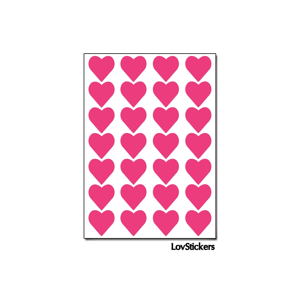 224 Stickers Coeur 1,5cm - Décoration Gommette Loisirs - Vinyle Repositionnable