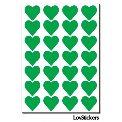 224 Stickers Coeur 1,5cm - Décoration Gommette Loisirs - Vinyle Repositionnable