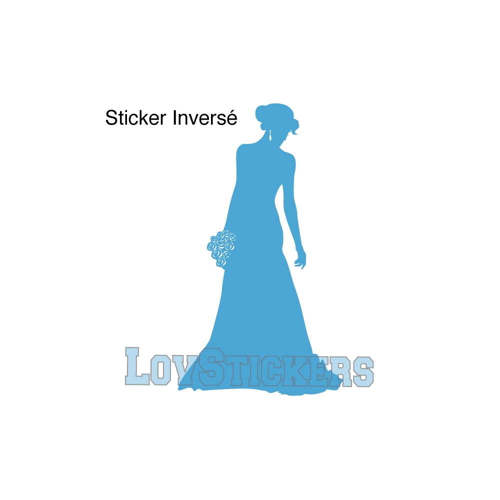 Stickers Femme en robe de mariée - Décoration intérieur en Vinyle - Nombreux coloris