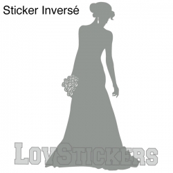 Stickers Femme en robe de mariée - Décoration intérieur en Vinyle - Nombreux coloris