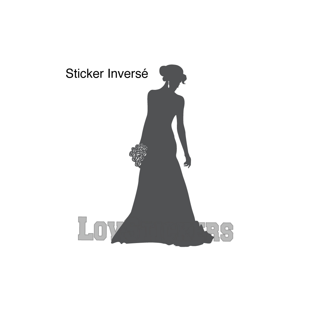 Stickers Femme en robe de mariée - Décoration intérieur en Vinyle - Nombreux coloris