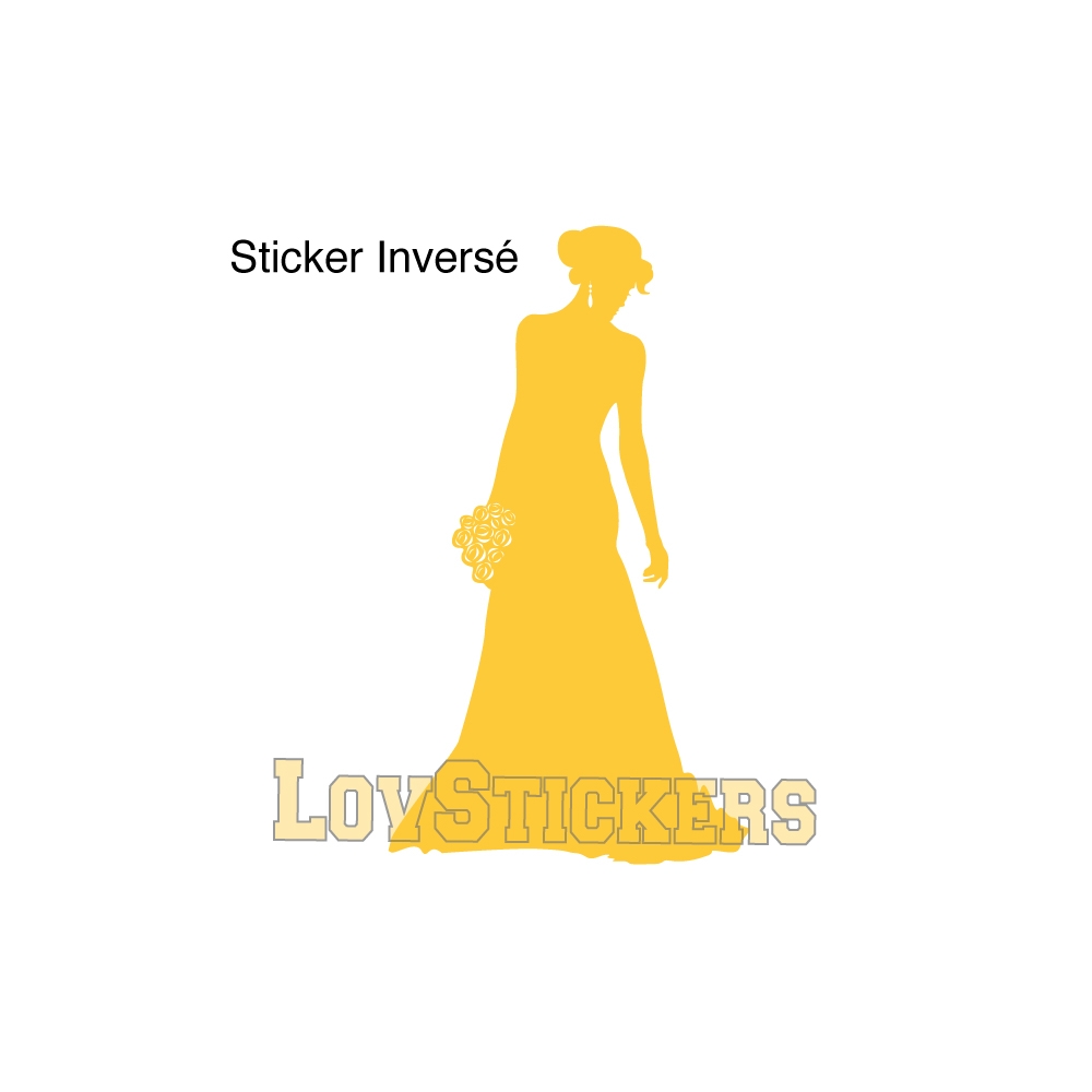 Stickers Femme en robe de mariée - Décoration intérieur en Vinyle - Nombreux coloris