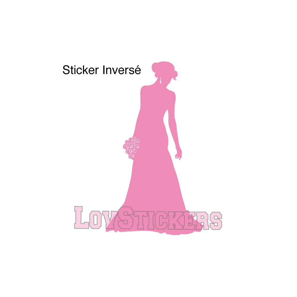 Stickers Femme en robe de mariée - Décoration intérieur en Vinyle - Nombreux coloris