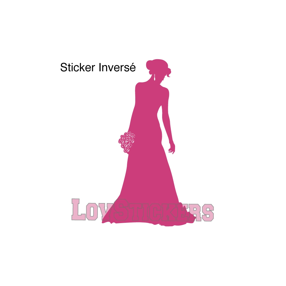 Stickers Femme en robe de mariée - Décoration intérieur en Vinyle - Nombreux coloris