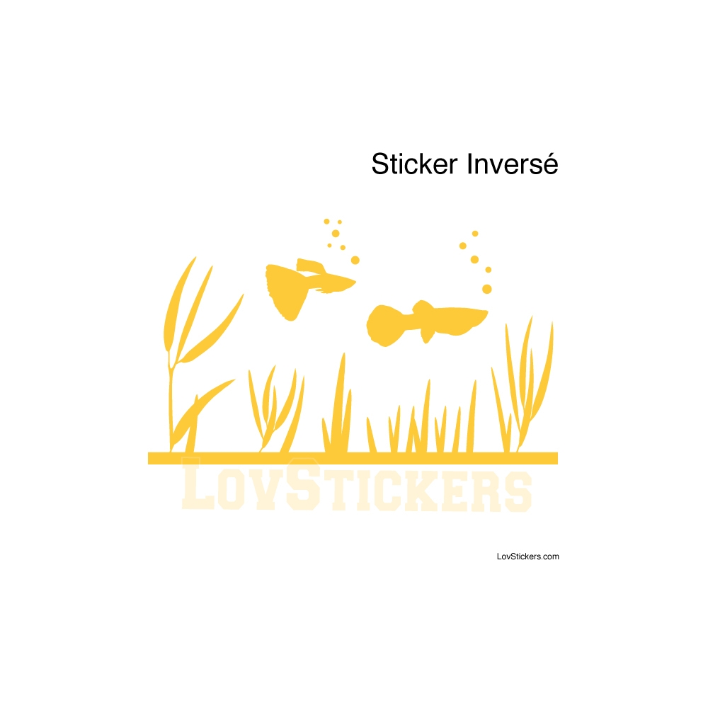 Stickers poisson Guppy - Décoration intérieur en Vinyle - Nombreux coloris