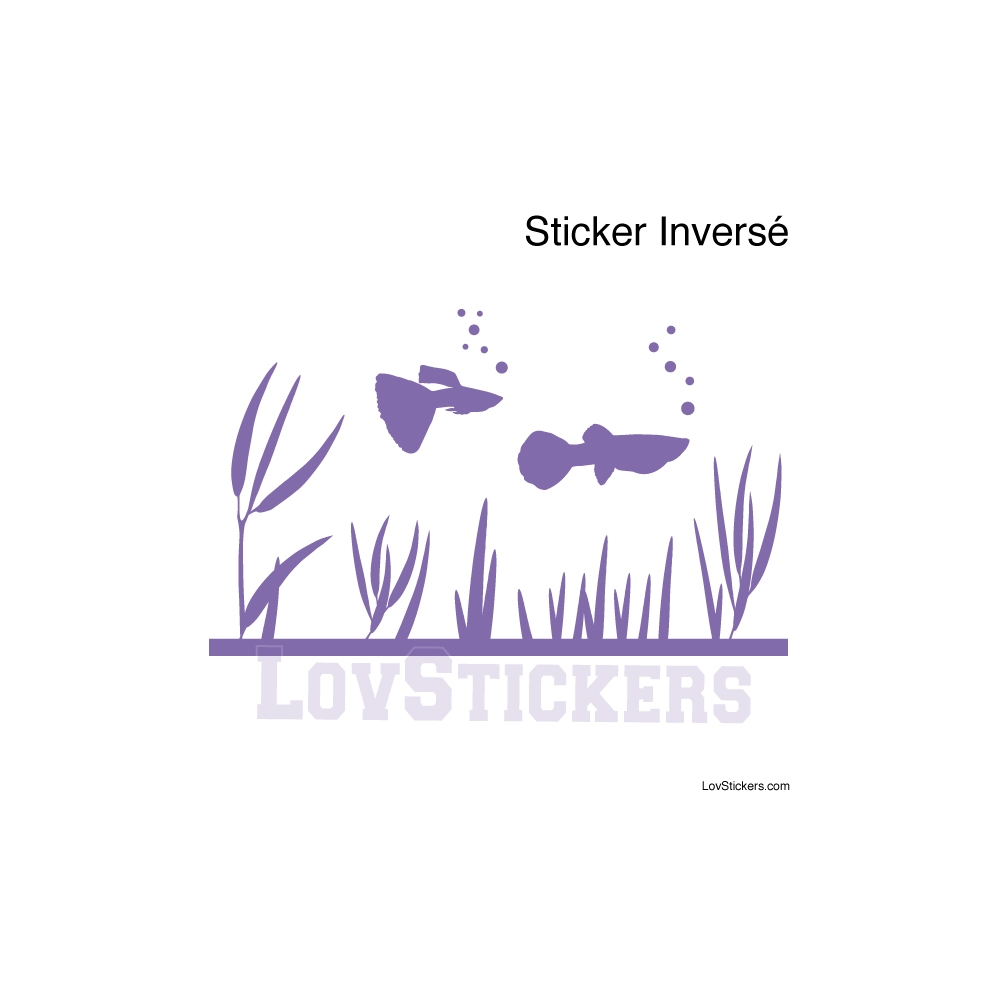 Stickers poisson Guppy - Décoration intérieur en Vinyle - Nombreux coloris