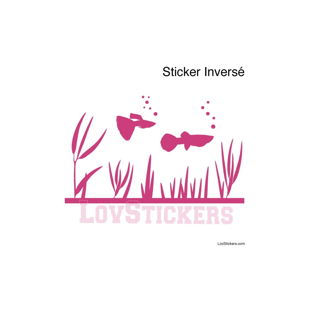 Stickers poisson Guppy - Décoration intérieur en Vinyle - Nombreux coloris