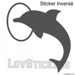 Stickers Dauphin dans cerceau - Décoration intérieur en Vinyle - Nombreux coloris