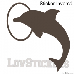 Stickers Dauphin dans cerceau - Décoration intérieur en Vinyle - Nombreux coloris