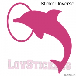 Stickers Dauphin dans cerceau - Décoration intérieur en Vinyle - Nombreux coloris