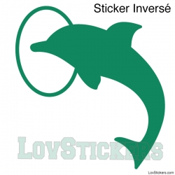 Stickers Dauphin dans cerceau - Décoration intérieur en Vinyle - Nombreux coloris