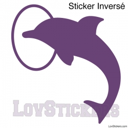 Stickers Dauphin dans cerceau - Décoration intérieur en Vinyle - Nombreux coloris