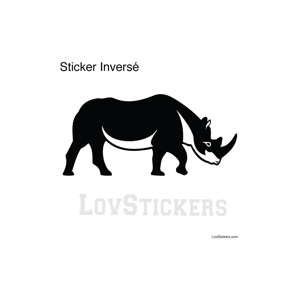 Stickers Rhinoceros - Décoration intérieur en Vinyle - Nombreux coloris