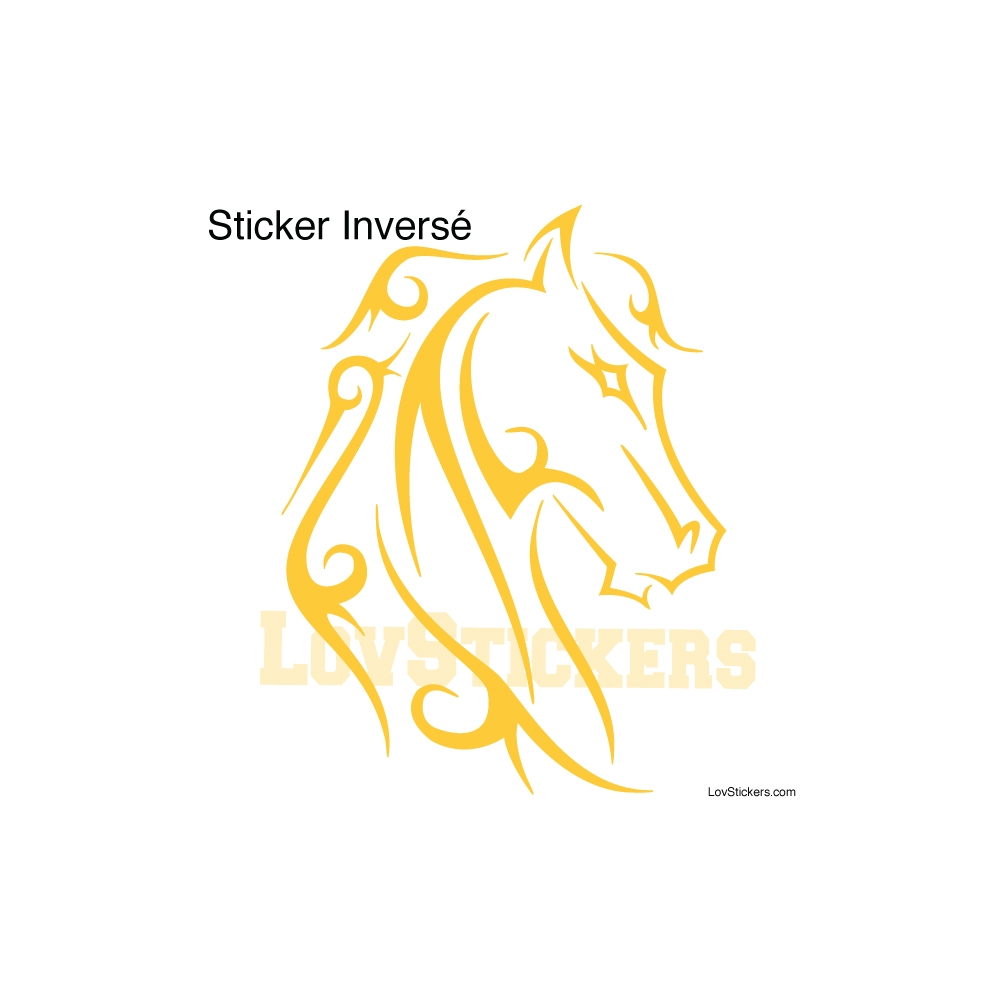 Stickers Tatouage Cheval - Décoration intérieur en Vinyle - Nombreux coloris